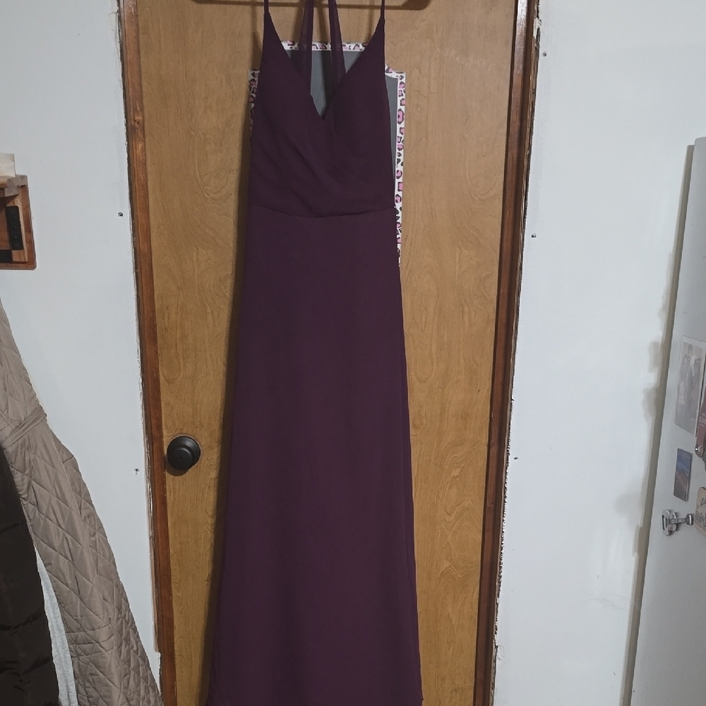 Elegant Purple Halter Dress